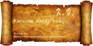 Karczag Valéria névjegykártya