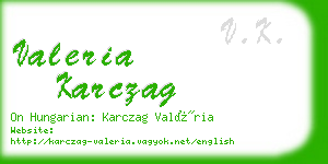 valeria karczag business card